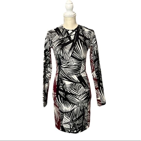 Elizabeth and James Palm Print Bodycon Mini Dress - Picture 3 of 7